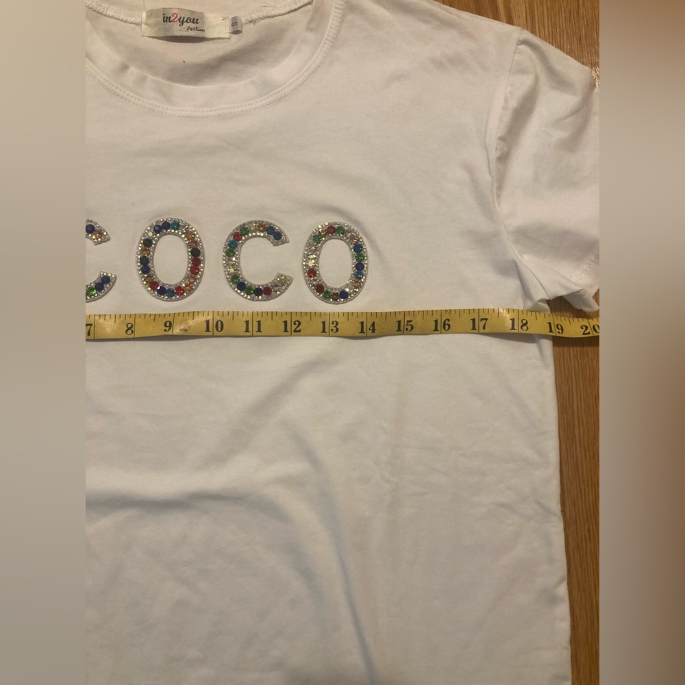 T-Shirt NWOT Rhinestone Lettering - Picture 4 of 6
